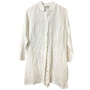 MOGADOR White Anacapri Linen Blouse S Button-down